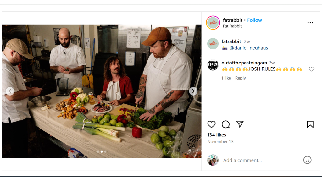 Social Media Engagement - Fat Rabbit's Culinary Philosophy on Single Frame