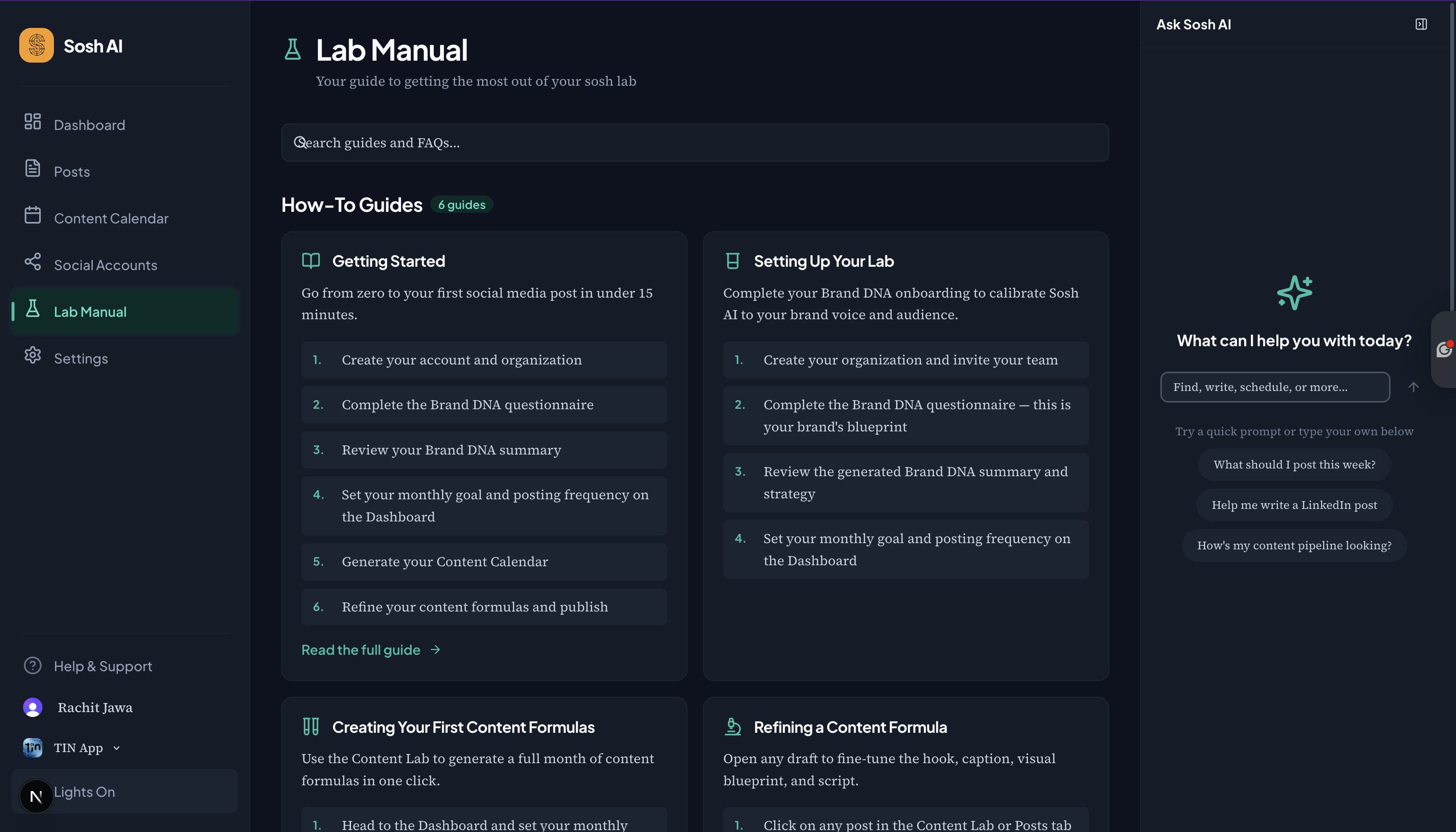 Soshlabs.ai lab manual screenshot